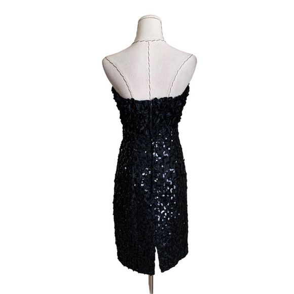JESSICA MCCLINTOCK GUNNE SAX Vintage 80s 90s Sequin Ruffle Strapless Mini Dress - Picture 6 of 12